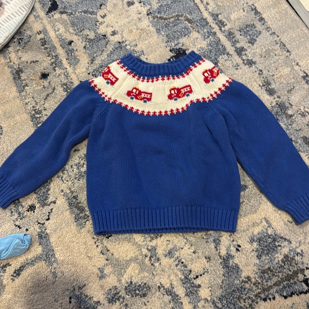 Little English Firetruck Sweater